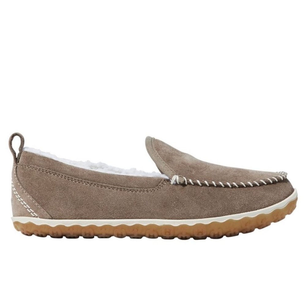 LL Bean Womens Slip On Moccasin Taupe Suede 8 M - Picture 1 of 8